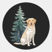Hond Kerstboom Feestje Hond Liefhebber Kerst Ronde Sticker (Voorkant)