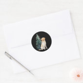 Hond Kerstboom Feestje Hond Liefhebber Kerst Ronde Sticker (Envelop)