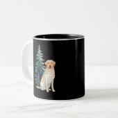 Hond Kerstboom Feestje Hond Liefhebber Kerst Tweekleurige Koffiemok (Voorkant links)