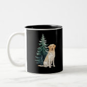Hond Kerstboom Feestje Hond Liefhebber Kerst Tweekleurige Koffiemok (Links)
