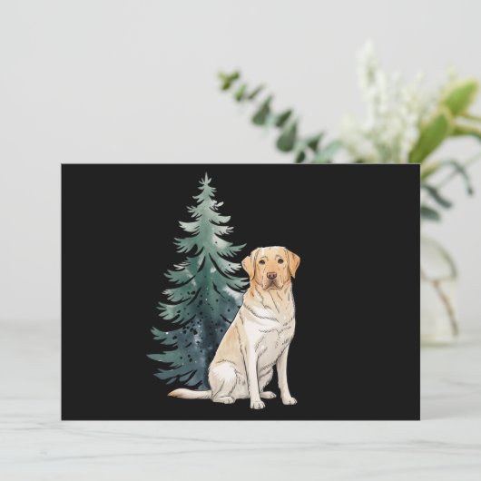 Hond Kerstboom Feestje Hond Liefhebber Kerstmis Feestdagenkaart (Staand voorkant)