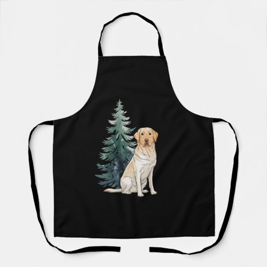 Hond Kerstboom Feestje Hond Liefhebber Kerstmis Schort (Voorkant)