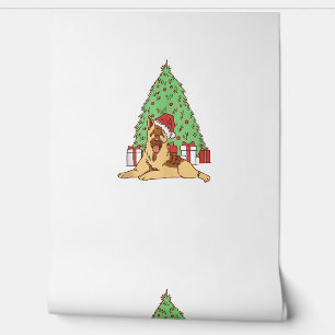 Hond Kerstboom - Grappige Kerst Behang