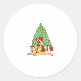 Hond Kerstboom - Grappige Kerst Ronde Sticker