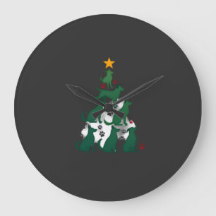 Hond Kerstboom Shirt - Hond Kerst (2) Grote Klok