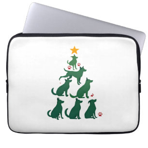 Hond Kerstboom Shirt - Hond Kerst (2) Laptop Sleeve