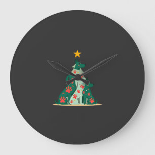 Hond Kerstboom Shirt - Hond Kerstmis (3) Grote Klok