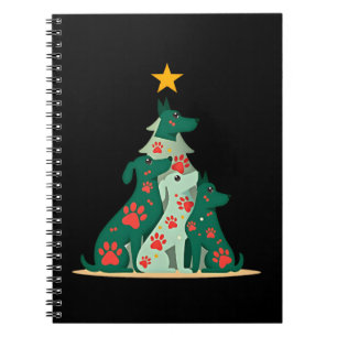Hond Kerstboom Shirt - Hond Kerstmis (3) Notitieboek