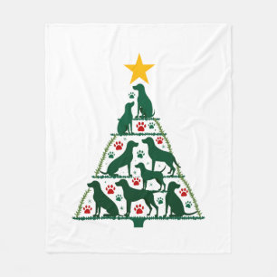 Hond Kerstboom Shirt - Hond Kerstmis (4) Fleece Deken