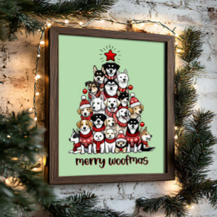 Hond Kerstboom Vrolijk Woofmas Vakantie Poster