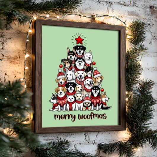 Hond Kerstboom Vrolijk Woofmas Vakantie Poster