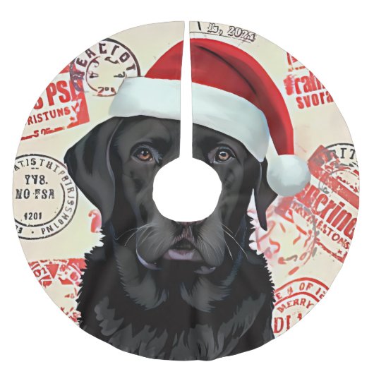Hond kerstboomrok zwarte lab kerstboom rok (Voorkant)