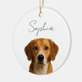 Hond kerstfeest op maat | Gepersonaliseerde huisdi Keramisch Ornament (Links)
