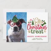 Hond Kerstfoto Gepersonaliseerde Puppy Afbeelding Feestdagenkaart (Voorkant)