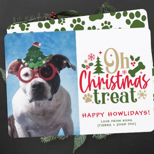 Hond Kerstfoto Gepersonaliseerde Puppy Afbeelding Feestdagenkaart
