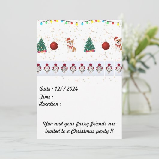 Hond Kerstkaart 5 x 7 Save The Date (Staand voorkant)
