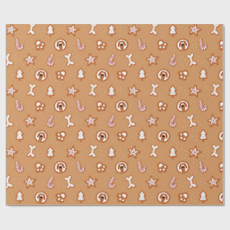Hond Kerstkoek Speculaas Patroon Cadeaupapier