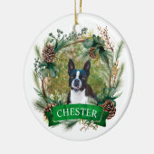 Hond Kerstkrans Keramisch Ornament (Links)