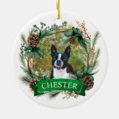 Hond Kerstkrans Keramisch Ornament (Achterkant)