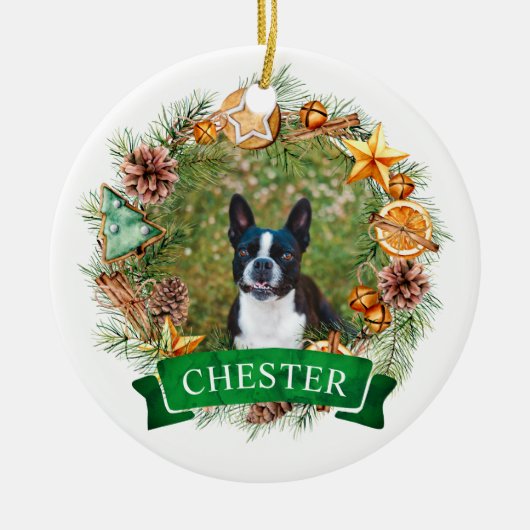 Hond Kerstkrans Ornament (Voorkant)