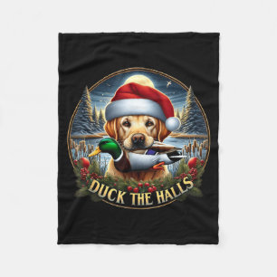 Hond Kerstman Eend Jacht Kerst Moppertje Avontuur  Fleece Deken