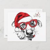 Hond, Kerstmis, Feestdagen, decoraties, feestviere Briefkaart (Voorkant / Achterkant)