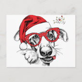 Hond, Kerstmis, Feestdagen, decoraties, feestviere Briefkaart (Voorkant)
