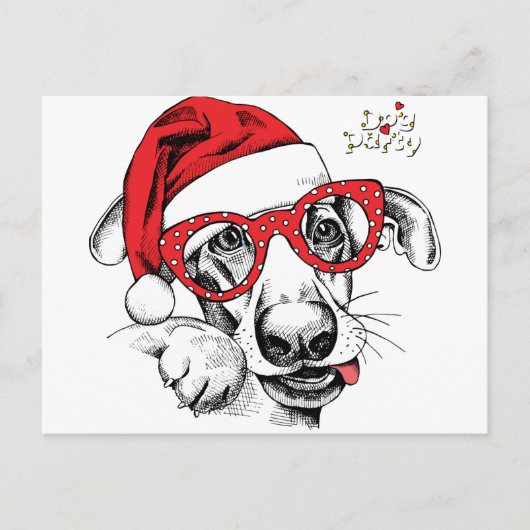 Hond, Kerstmis, Feestdagen, decoraties, feestviere Briefkaart (Voorkant)