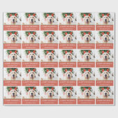 Hond Kerstmis Foto Gelukkige Pawholidays Cadeaupapier (Vlak)