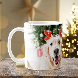 Hond Kerstmis Foto Gelukkige Pawholidays Koffiemok