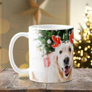 Hond Kerstmis Foto Gelukkige Pawholidays Koffiemok