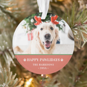 Hond Kerstmis Foto Gelukkige Pawholidays Ornament