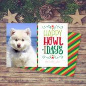 Hond Kerstmis Foto Gelukkige Vakantie Feestdagenkaart