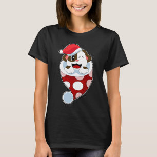 Hond Kerstmis Kerstman hoed T-shirt