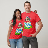 Hond Kerstmis Kerstman hoed T-shirt (Unisex)