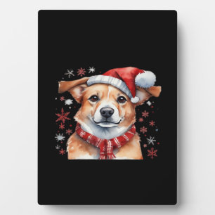Hond kerstmis Klassiek T-shirt Fotoplaat