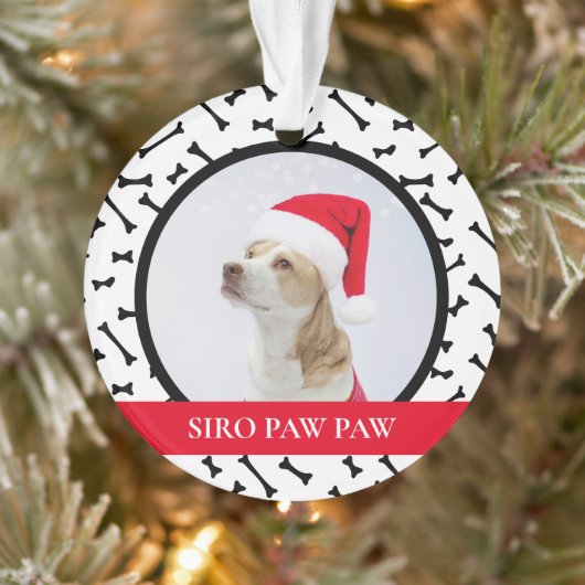 Hond Kerstmis Moderne Leuke Puppy Gelukkige Pawhol Ornament (Boom)
