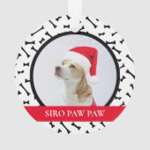 Hond Kerstmis Moderne Leuke Puppy Gelukkige Pawhol Ornament (achterkant)