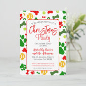 Hond Kerstmis Pawty Vakantie Party Kaart (Staand voorkant)