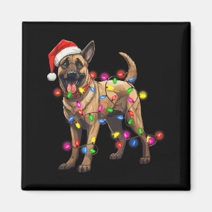 Hond Kerstmis Sinterklaas Hoed Belgische Malinois Magneet