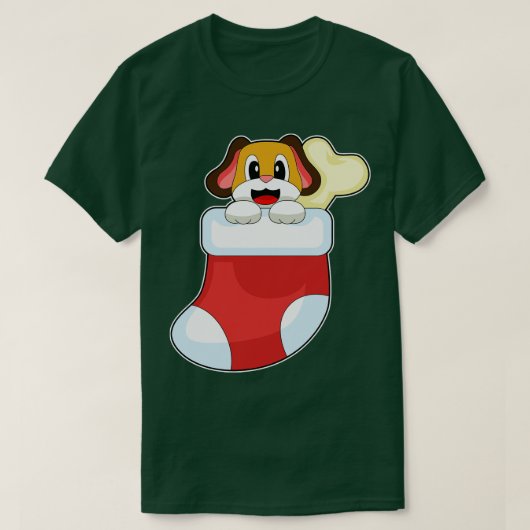 Hond Kerstmis sokken T-shirt (Design voorkant)