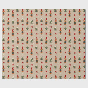 Hond Kerstverlichting Schelmenstreek Patroon Cadeaupapier
