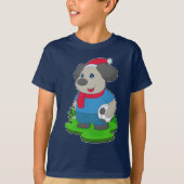 Hond Kerstvoetbal T-shirt (Voorkant)