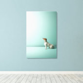 hond kijkt de ruimte in canvas afdruk (Insitu (Houten vloer))