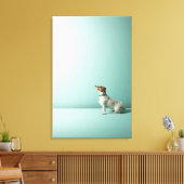 hond kijkt de ruimte in canvas afdruk (Insitu (Woonkamer))
