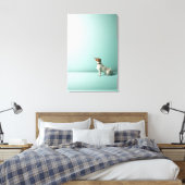 hond kijkt de ruimte in canvas afdruk (Insitu (Slaapkamer))