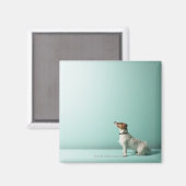 hond kijkt de ruimte in magneet (Voorkant / Achterkant)