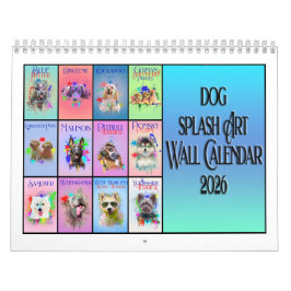 Hond Kleurrijke Spat Kunst Muurkalender 2026 Kalender
