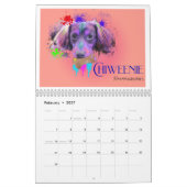 Hond Kleurrijke Splash Art Muur Kalender 2025 (Feb 2027)