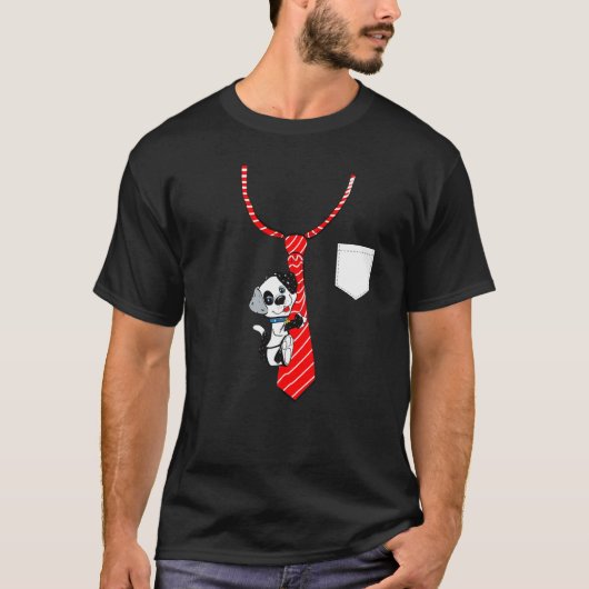 Hond klimmen op Stropdas grafische T - shirts & ko (Voorkant)